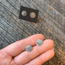 Load image into Gallery viewer, Fused Silver Moon Studs
